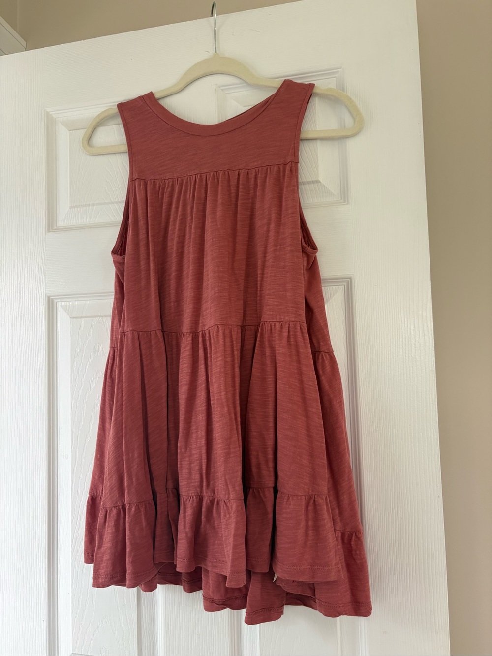 Anthropologie Sleeveless Tiered Tunic in Dusty Rose